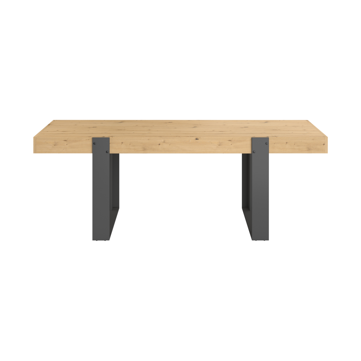 Table à manger rectangulaire décor bois et noir 6 personnes Pippa Table à manger rectangulaire décor bois et noir 6 personnes Pippa