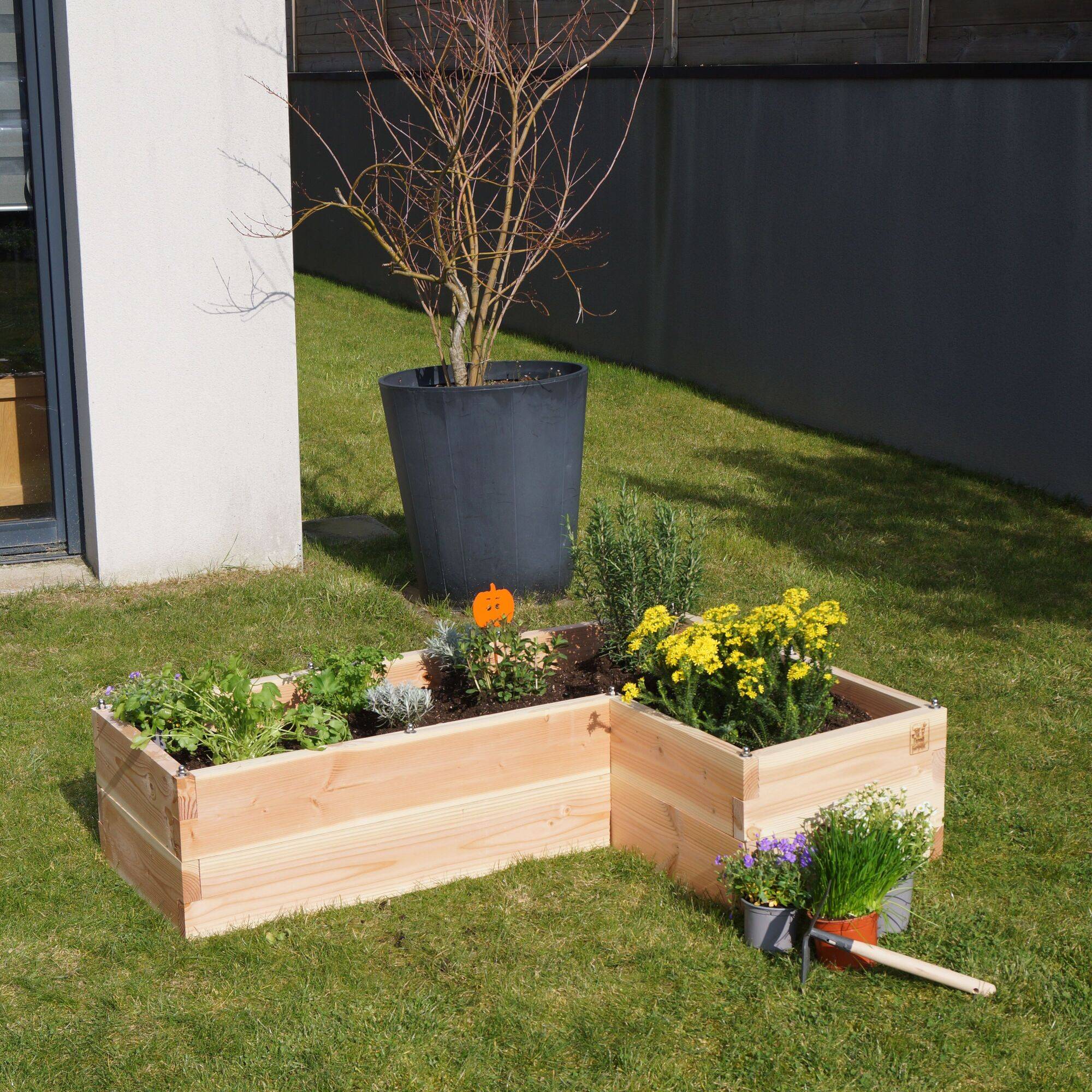 Carré potager en bois forme L , Sympatik - Image 1