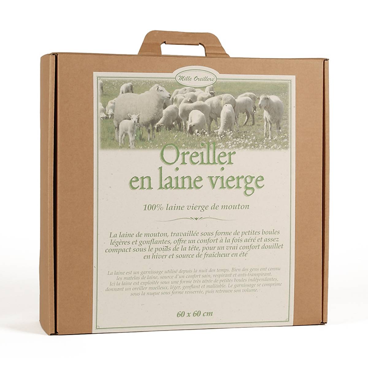 Oreiller ferme en laine vierge biologique Oreiller ferme en laine vierge biologique