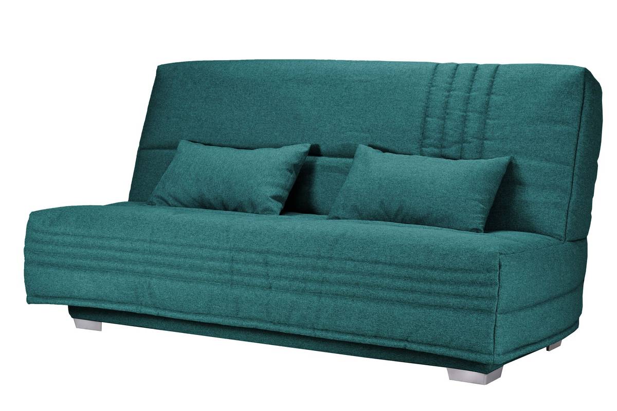 Canapé clic-clac tissu matelas 17 cm Genay Canapé clic-clac tissu matelas 17 cm Genay