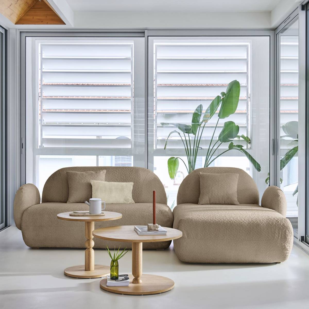 Canapé d'angle bouclette Oméga Canapé d'angle bouclette Oméga