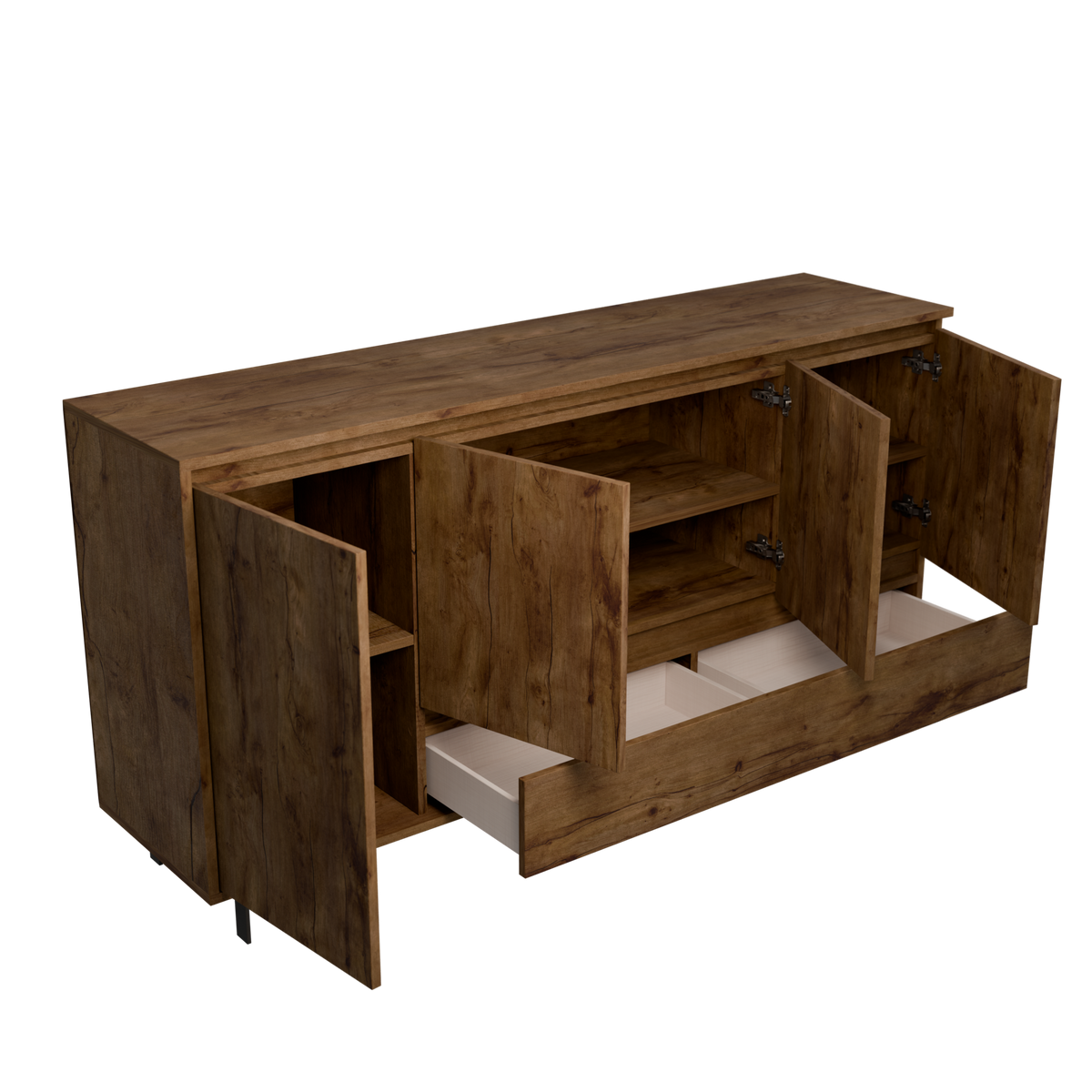 Buffet 4 portes 1 tiroir décor bois Gustavo Buffet 4 portes 1 tiroir décor bois Gustavo