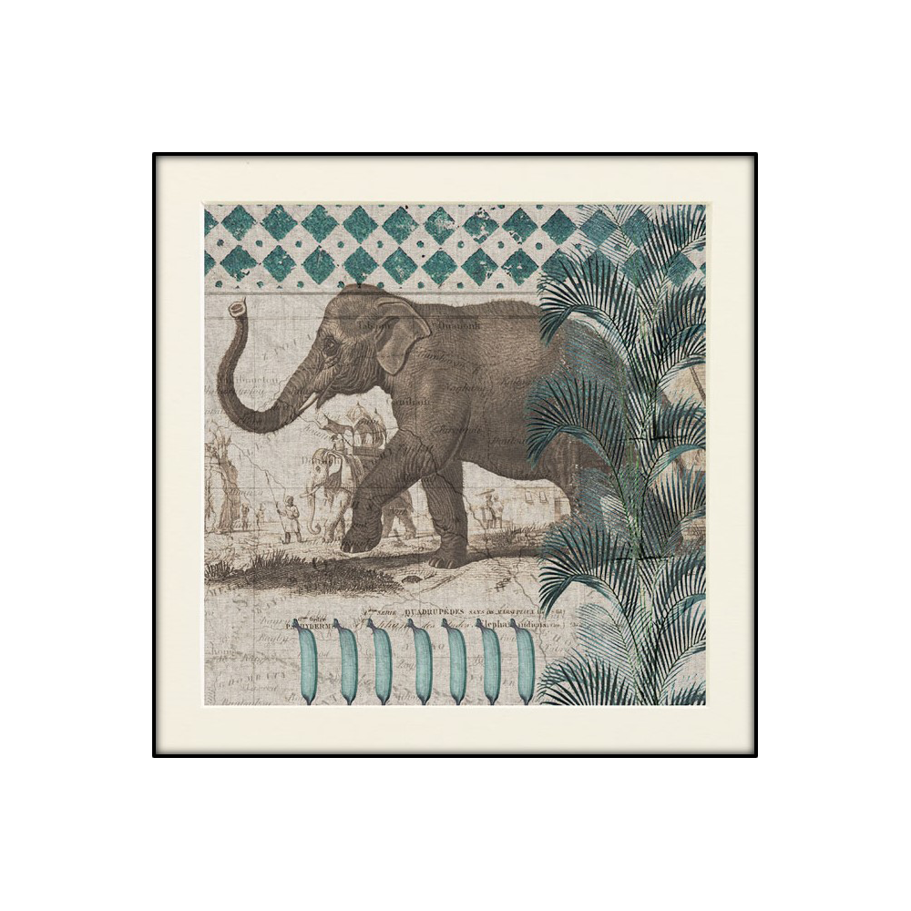 Tableau MC Jungle éléphant 60 x 60 cm