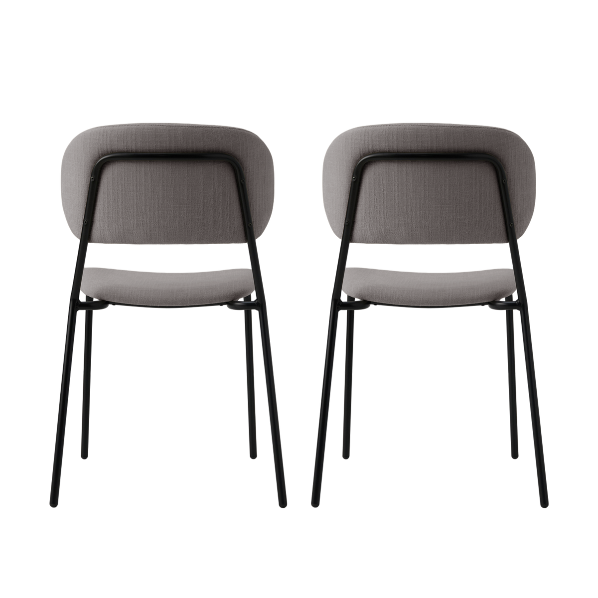 Lot de 2 chaises tissu et bois pieds métal Sofia Lot de 2 chaises tissu et bois pieds métal Sofia