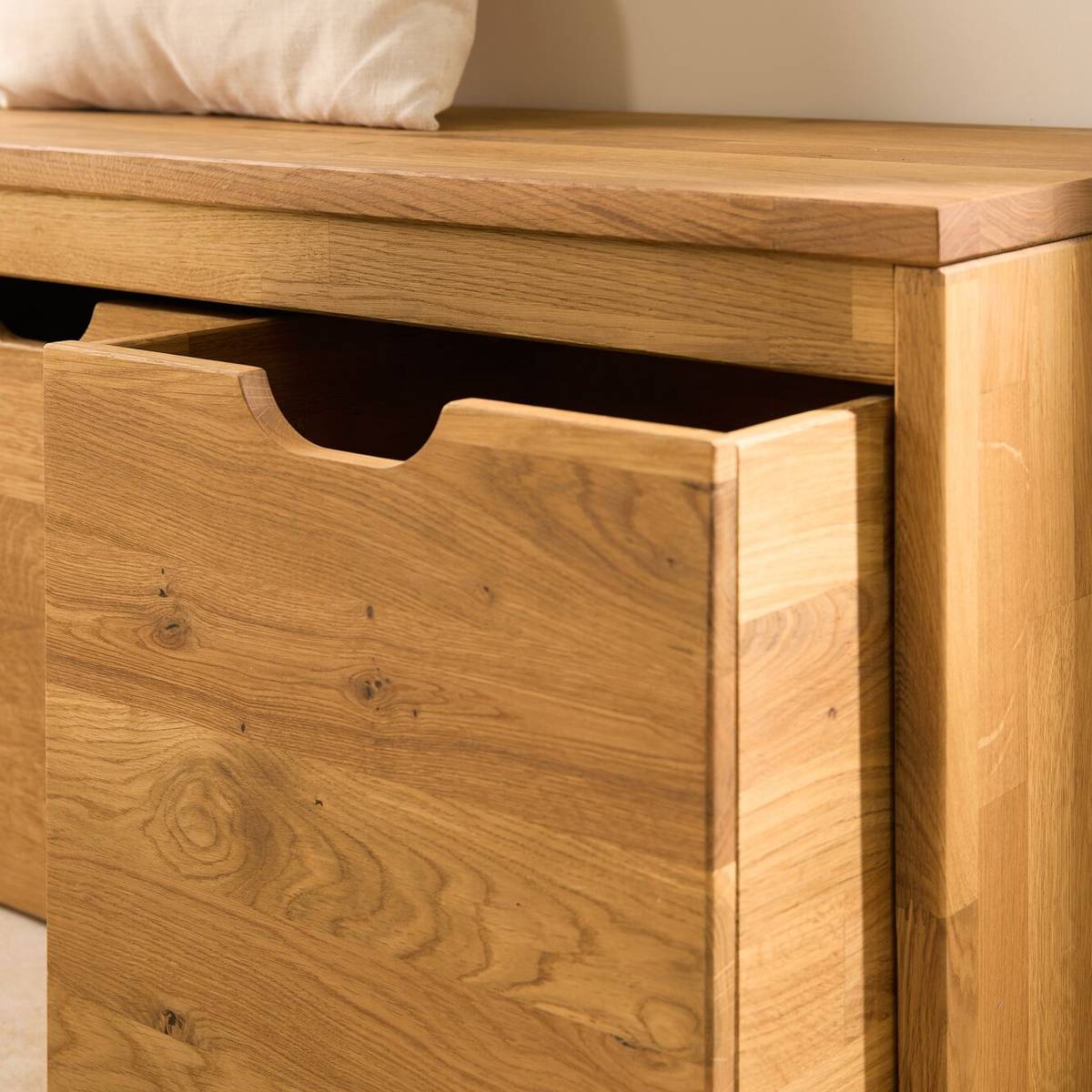 Banc bois massif 3 cubes de rangement Cyriel Banc bois massif 3 cubes de rangement Cyriel