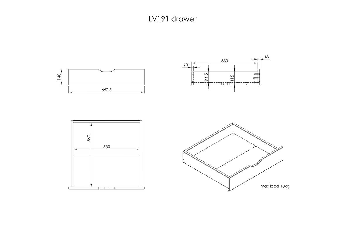 Lit gigogne + tiroirs Tom Lit gigogne + tiroirs Tom