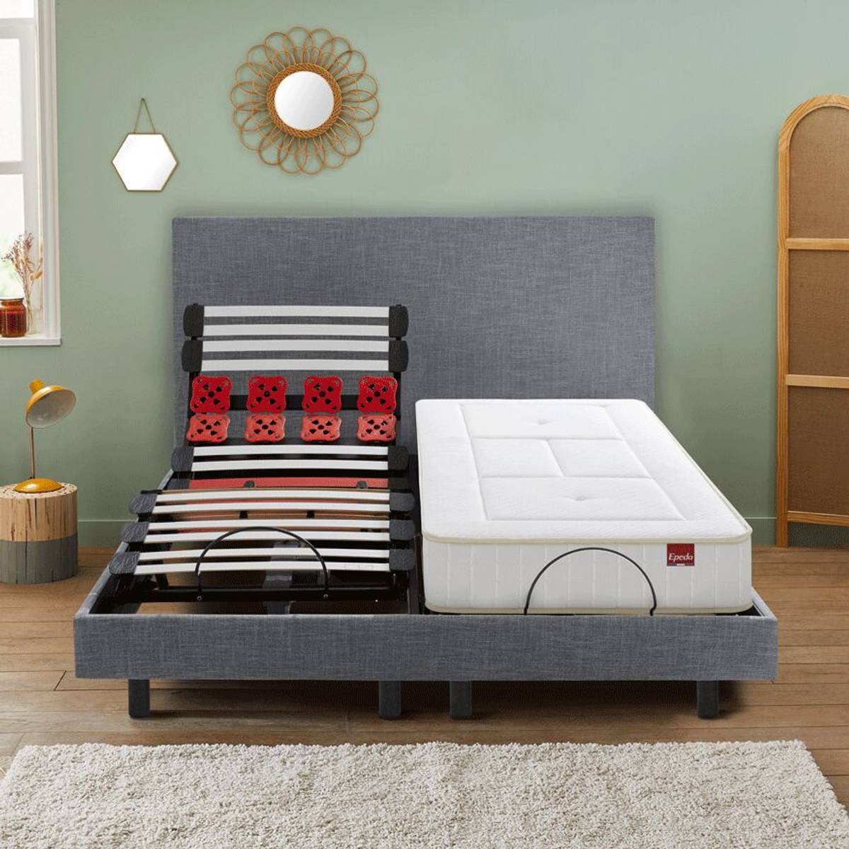 Ensemble sommier électrique et tête de lit Escapade Ensemble sommier électrique et tête de lit Escapade