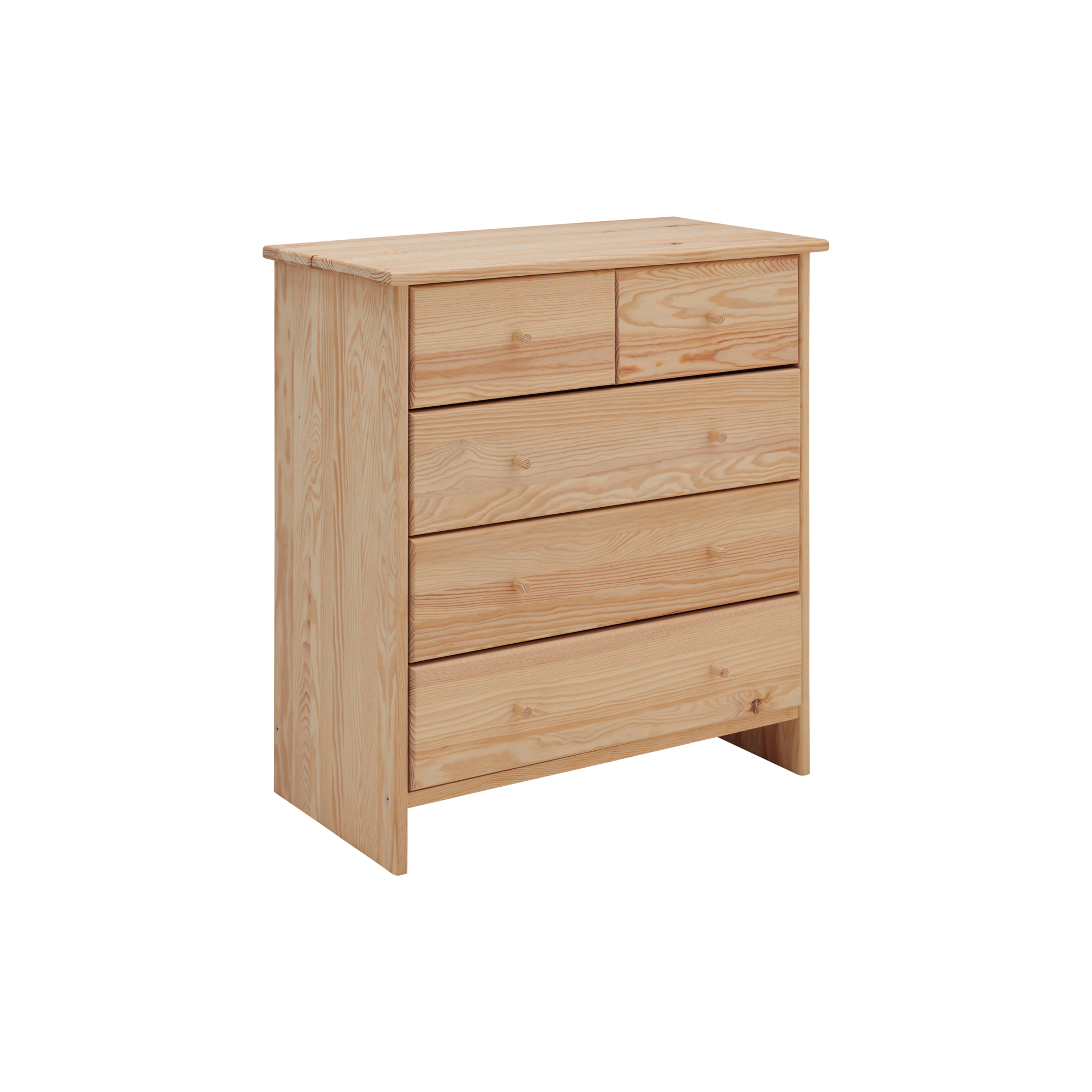 Saviez-vous que choisir son meuble peut aussi être un acte d'engagement solidaire ? La commode en bois massif Iris en est l'exemple parfait ! Cette commode est fabriquée par la menuiserie de l'ESAT LE HAMEAU située à Pau. Ce fabricant privilégie l'utilisation de matières premières régionales et œuvre à l'insertion de personnes en situation de handicap. En choisissant ce meuble, vous participez à l'insertion de plus de 100 personnes reconnues travailleurs handicapés, tout en répondant à la demande de Camif pour des produits responsables et solidaires.Fabriquée à partir de pin des Landes, la commode en bois massif Iris incarne la qualité et la durabilité, conçue pour vous accompagner à travers les années. Elle est dotée de trois larges tiroirs et de deux plus petits, la commode Iris offre un espace de rangement généreux pour organiser vos vêtements ou ceux de votre enfant. Pratique et esthétique, elle est idéale pour optimiser votre espace de rangement tout en ajoutant une touche de charme à votre intérieur grâce à son bois massif.Pour s'adapter à vos goûts, la commode est disponible en bois brut ou en finition vernis pour un rendu naturel. Vous avez également le choix entre des boutons ton sur ton ou des boutons noirs pour apporter une touche contemporaine. Et pour une harmonie parfaite dans la chambre, vous pouvez opter pour les autres meubles de la collection Iris.
