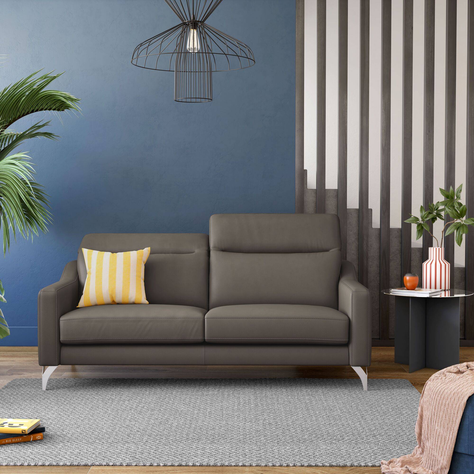 Canapé cuir têtières relevables Ben - Image 1