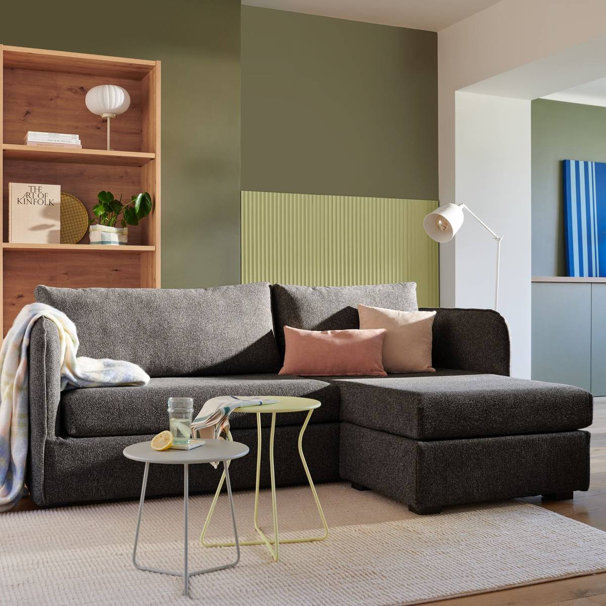 Canapé d'angle réversible compact tissu Maël Canapé d'angle réversible compact tissu Maël