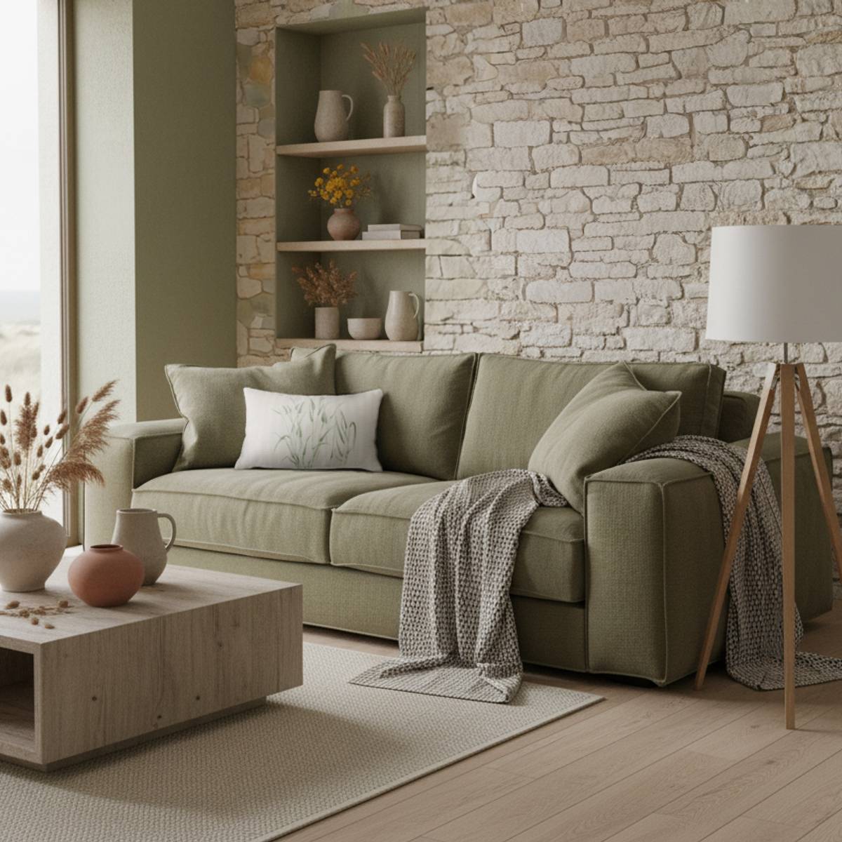 Canapé tissu effet lin Martin Canapé tissu effet lin Martin