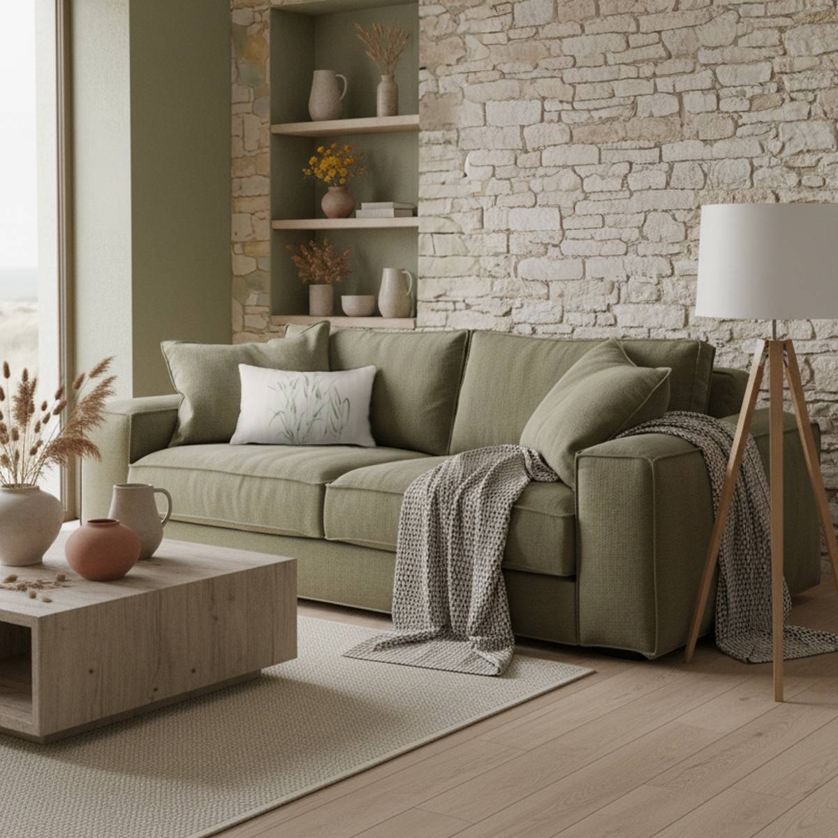 Canapé tissu effet lin Martin Canapé tissu effet lin Martin