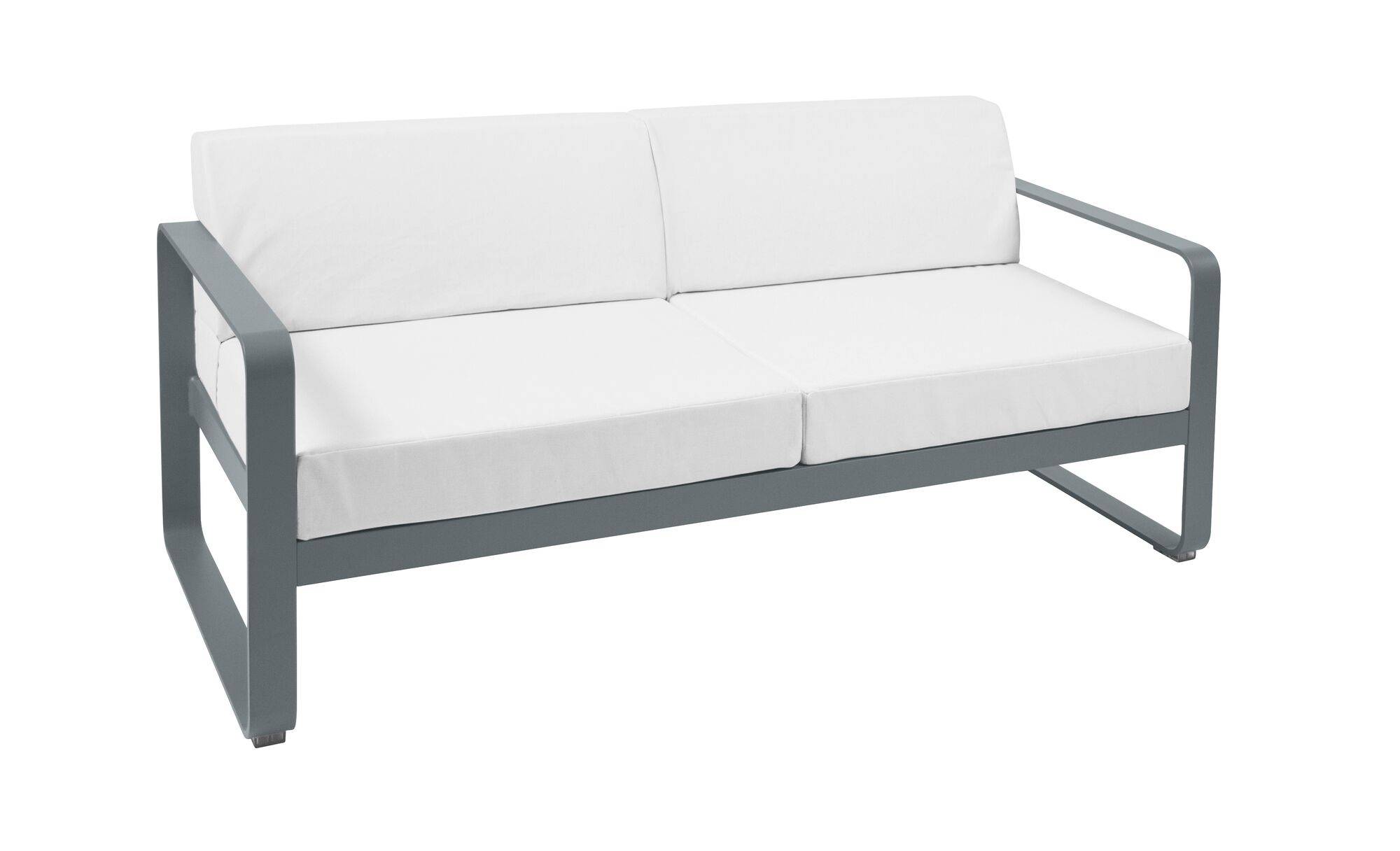 Canapé 2 Places Bellevie Blanc Grisé en Aluminium