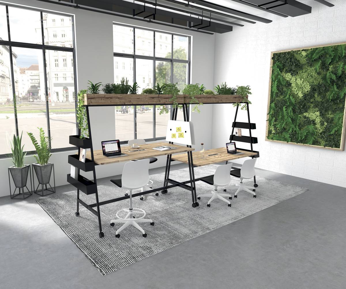 Table de travail collaborative mobile Alto Table de travail collaborative mobile Alto