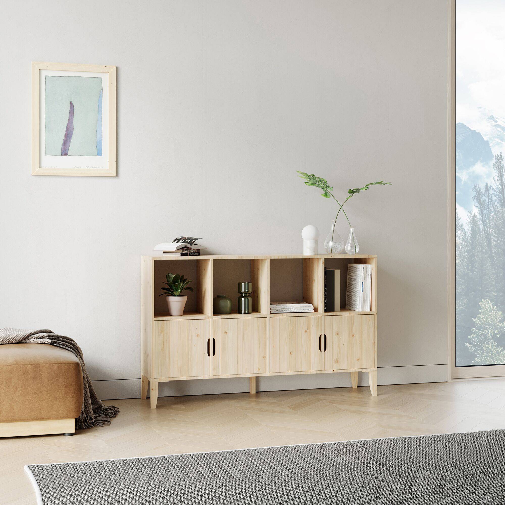 Etagère bois massif 4x2 cases Elio