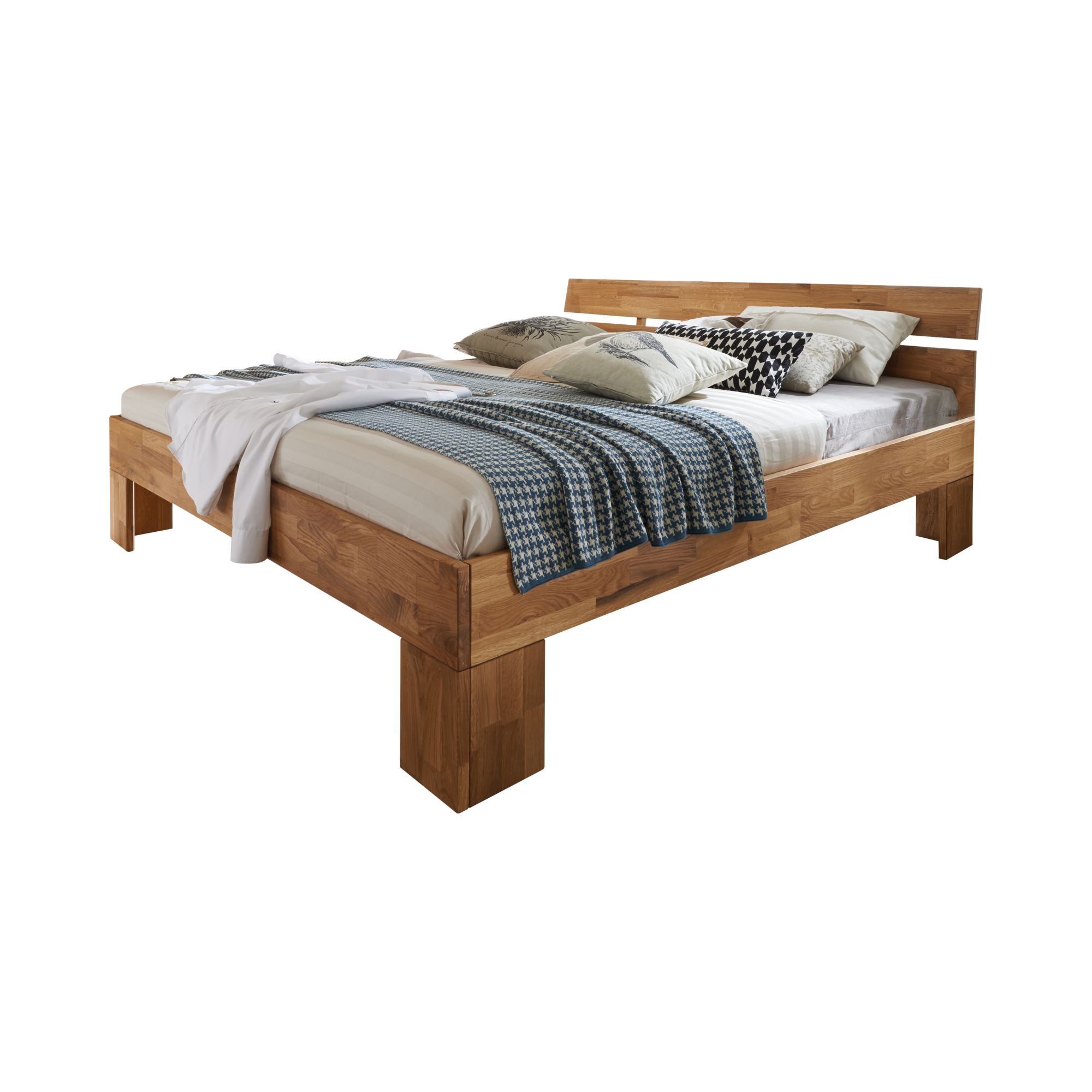 Lit rangement chêne massif Charly