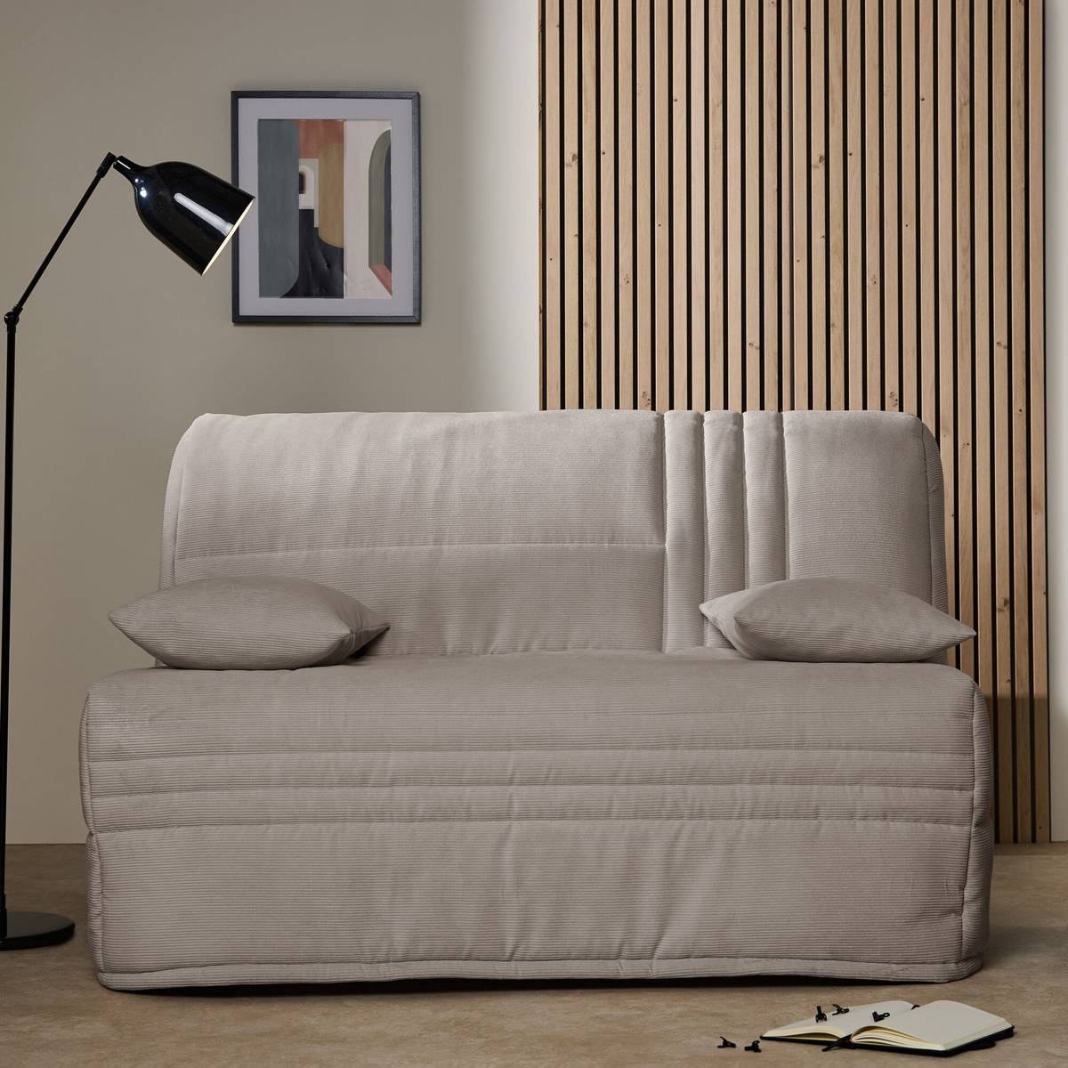 Canapé BZ velours côtelé matelas 15 cm Gaélia Canapé BZ velours côtelé matelas 15 cm Gaélia