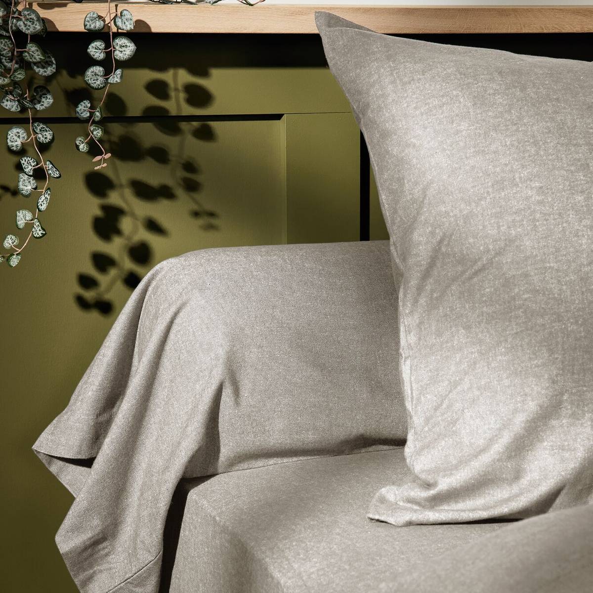 Taie de traversin coton flanelle Livia Taie de traversin coton flanelle Livia