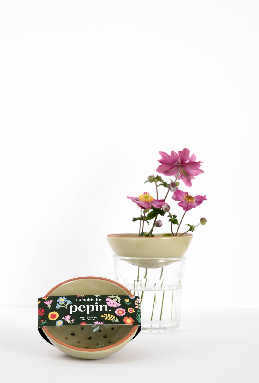 Bobèche Fleurs - Vert sauge - Image 1