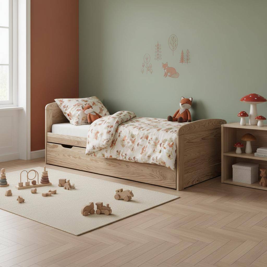 Parure de lit enfant gaze de coton Promenons nous dans les bois