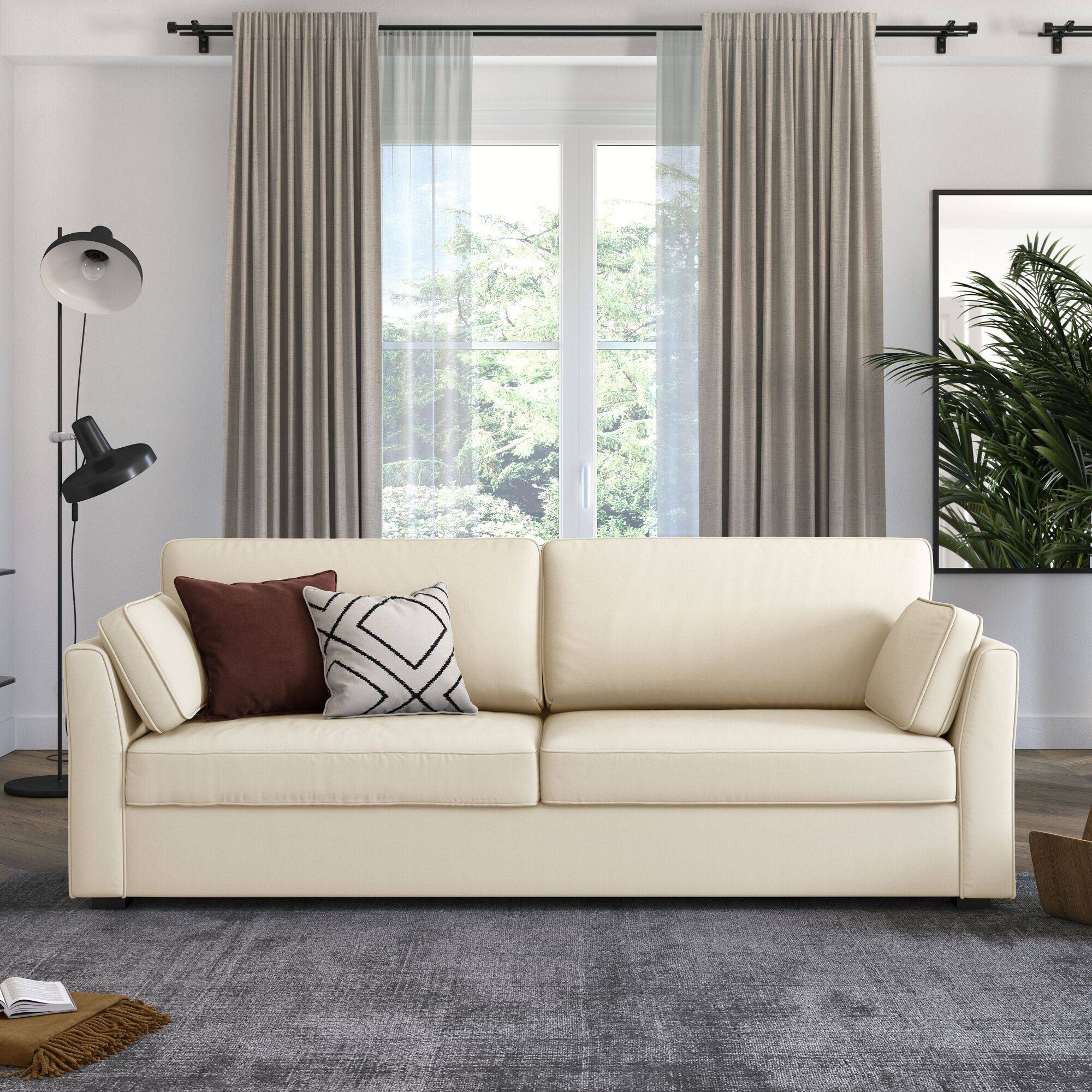 Canapé convertible tissu coton déhoussable Marbella - Image 1