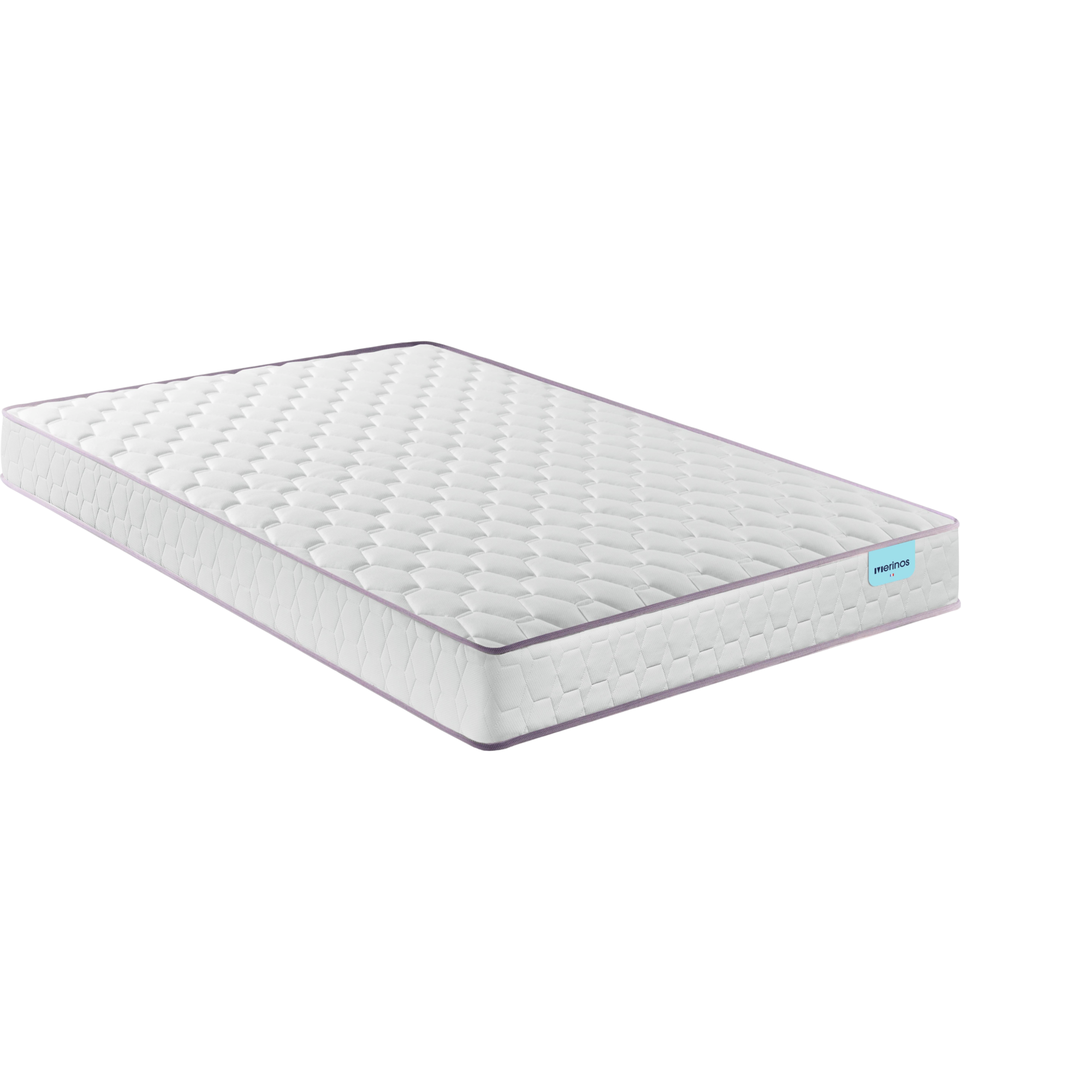 Le matelas Natty de Mérinos est composé de ressorts ensachés qui permettent une ventilation naturelle du matelas et un soutien homogène du corps. Il vous offrira un accueil et un soutien ferme.