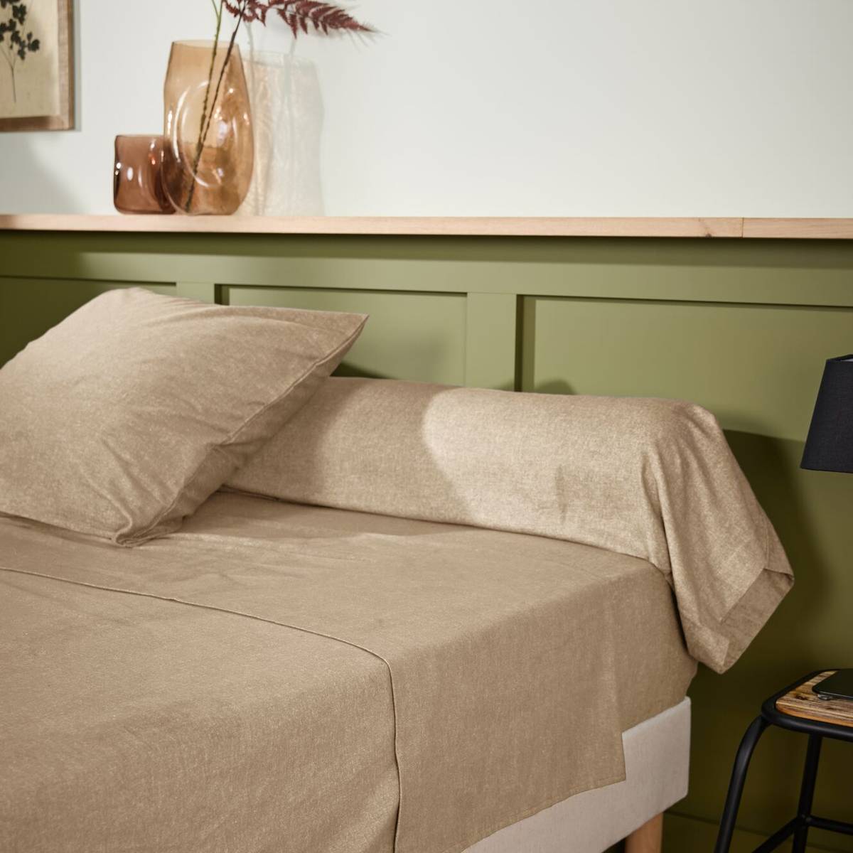 Taie de traversin coton flanelle Livia Taie de traversin coton flanelle Livia