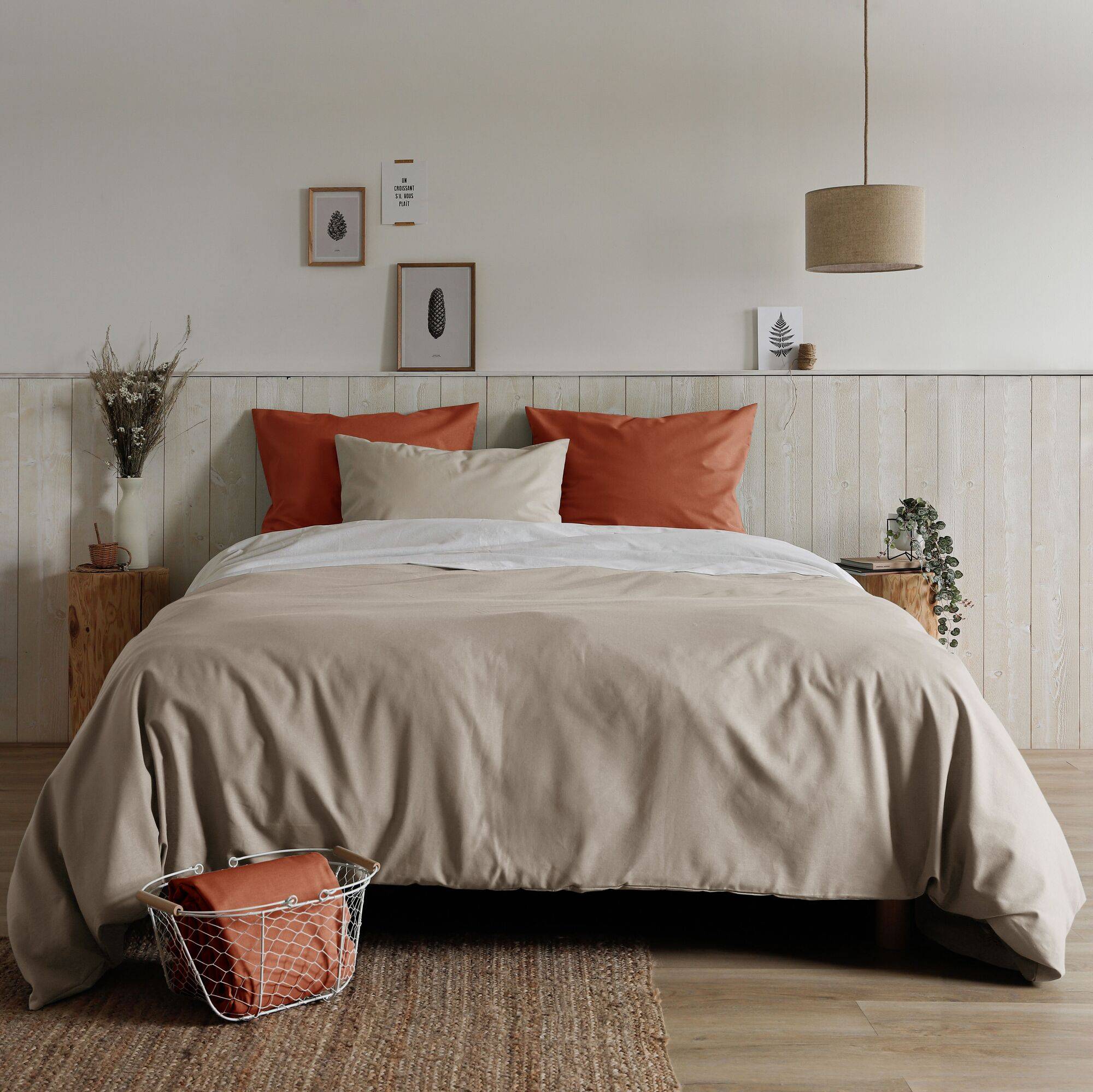 Taie d'oreiller coton lin Valentine CAMIF