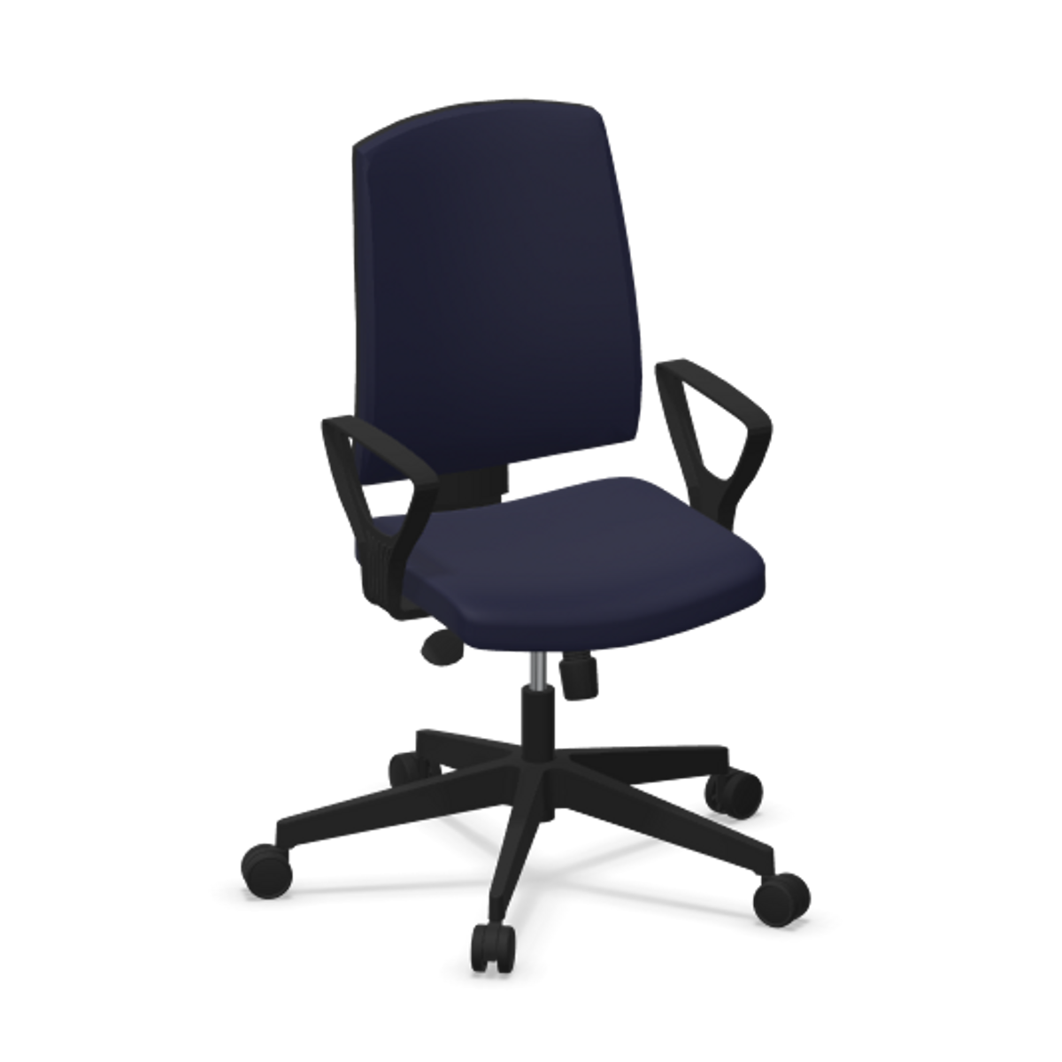 Fauteuil de bureau dossier capitonné et plastique noir avec accoudoirs fixes Fauteuil de bureau dossier capitonné et plastique noir avec accoudoirs fixes