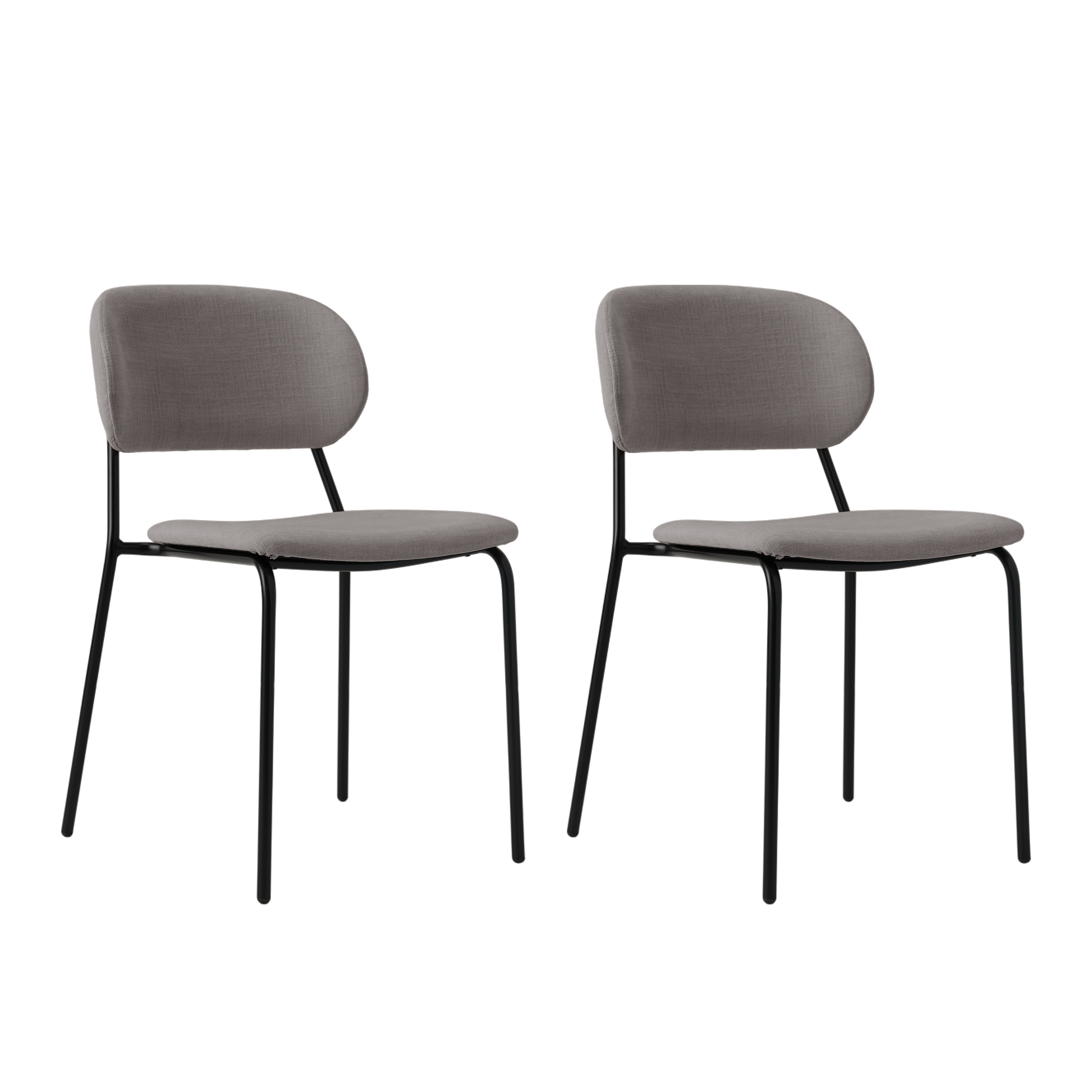 Lot de 2 chaises tissu et bois pieds  métal Sofia CAMIF