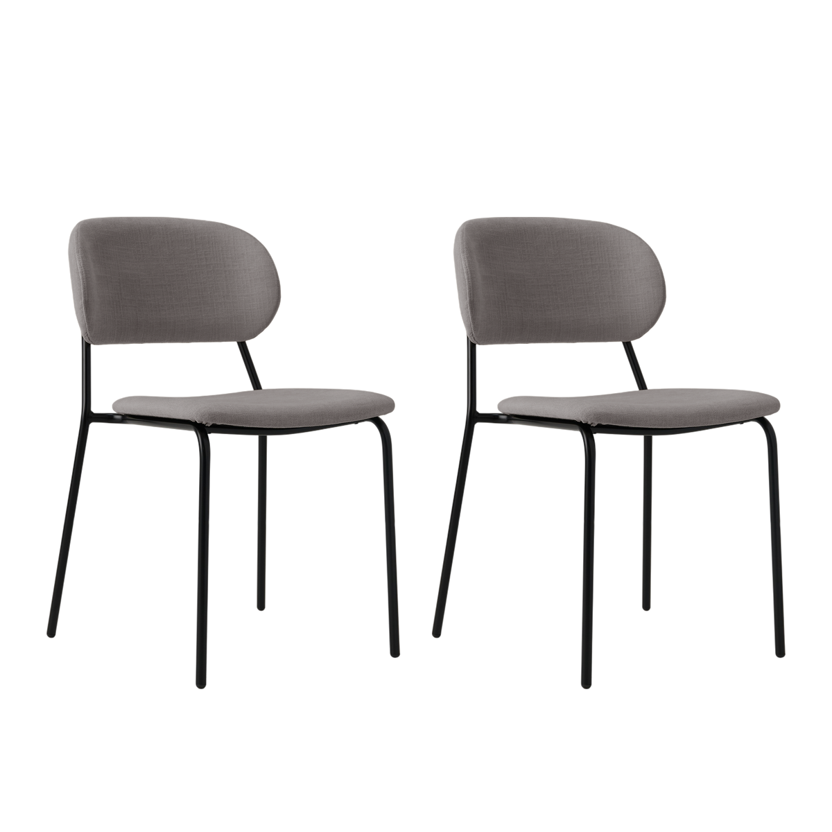 Lot de 2 chaises tissu et bois pieds métal Sofia CAMIF Lot de 2 chaises tissu et bois pieds métal Sofia CAMIF