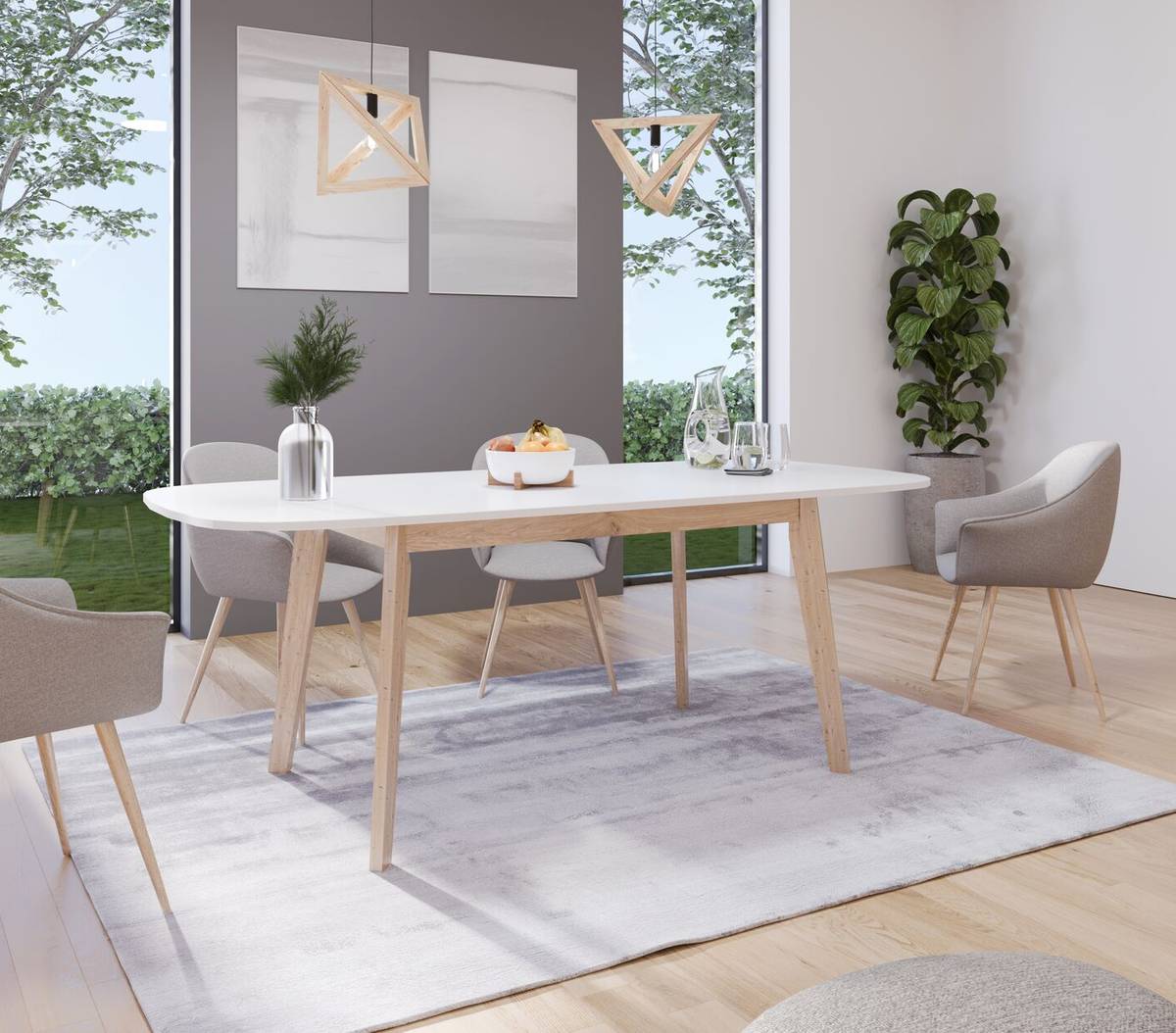 Table à manger rectangulaire extensible 6 à 8 personnes Agatha Table à manger rectangulaire extensible 6 à 8 personnes Agatha
