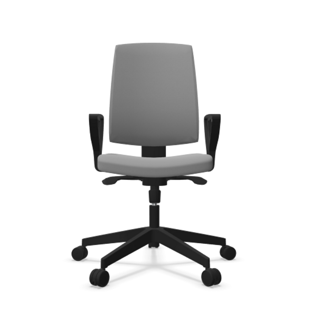 Fauteuil de bureau dossier capitonné et plastique noir avec accoudoirs fixes Fauteuil de bureau dossier capitonné et plastique noir avec accoudoirs fixes