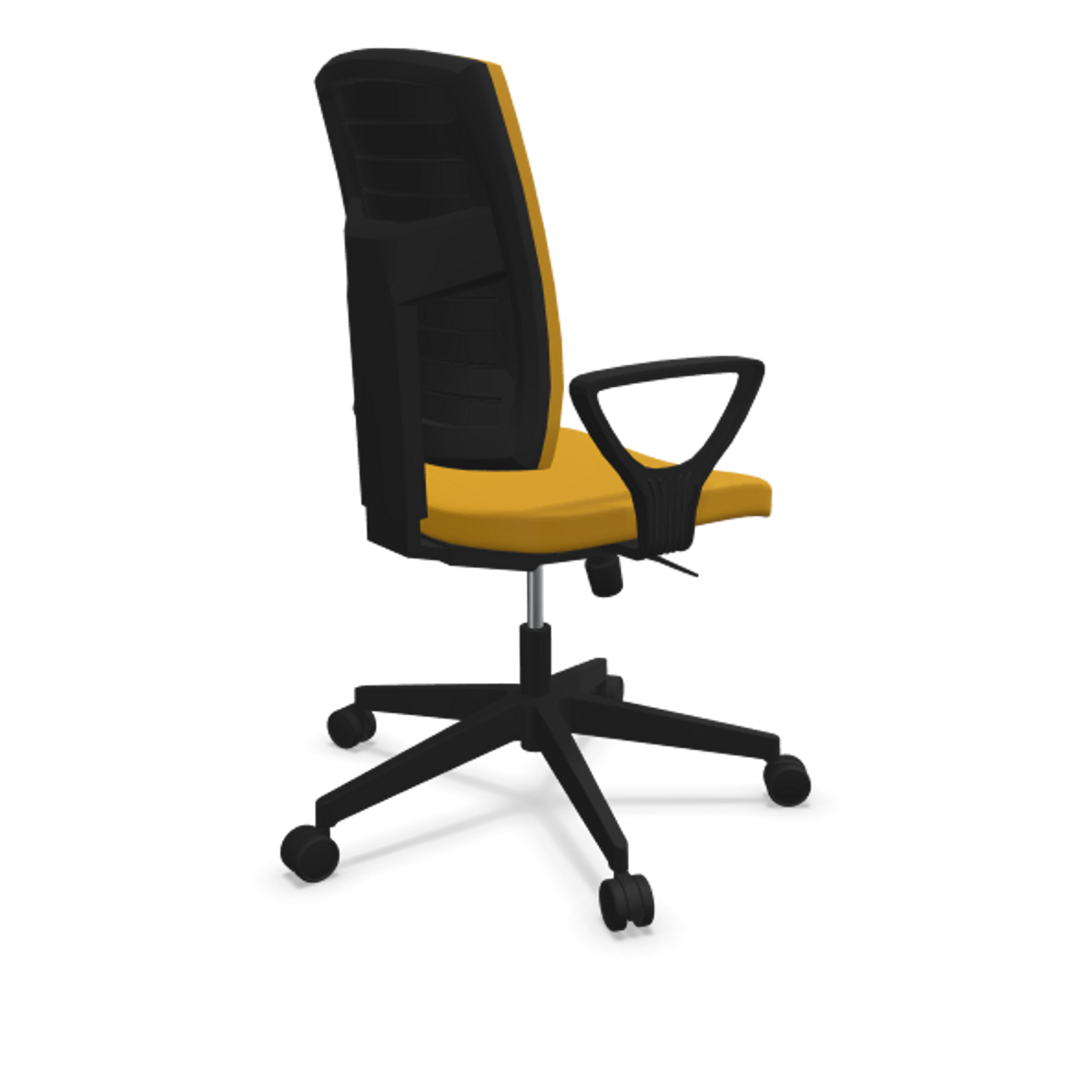 Fauteuil de bureau dossier capitonné et plastique noir avec accoudoirs fixes Fauteuil de bureau dossier capitonné et plastique noir avec accoudoirs fixes