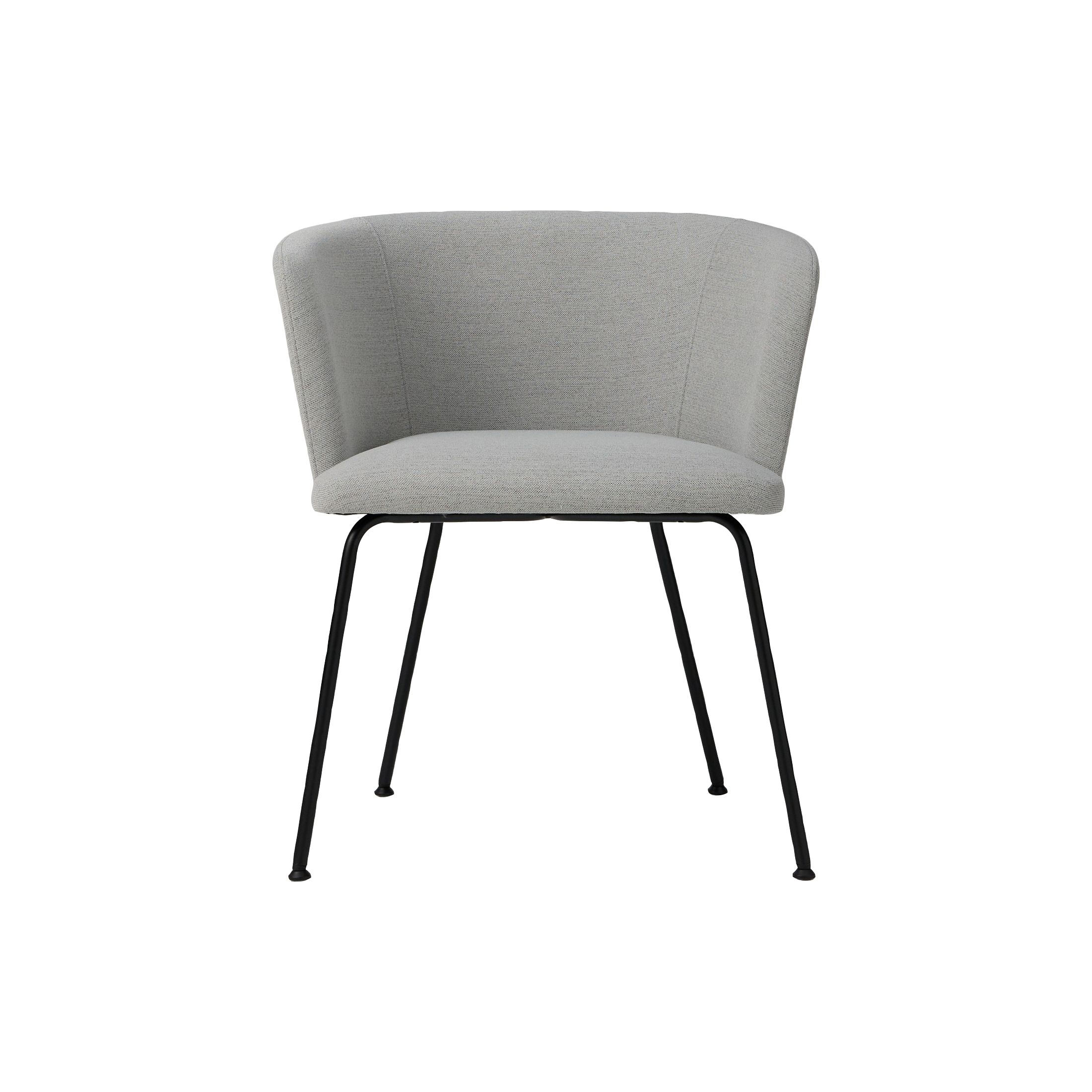 Lot de 4 chaises Mia avec accoudoirs, tissu pieds métal Gris clair