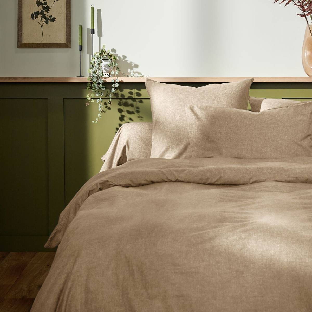 Taie de traversin coton flanelle Livia Taie de traversin coton flanelle Livia