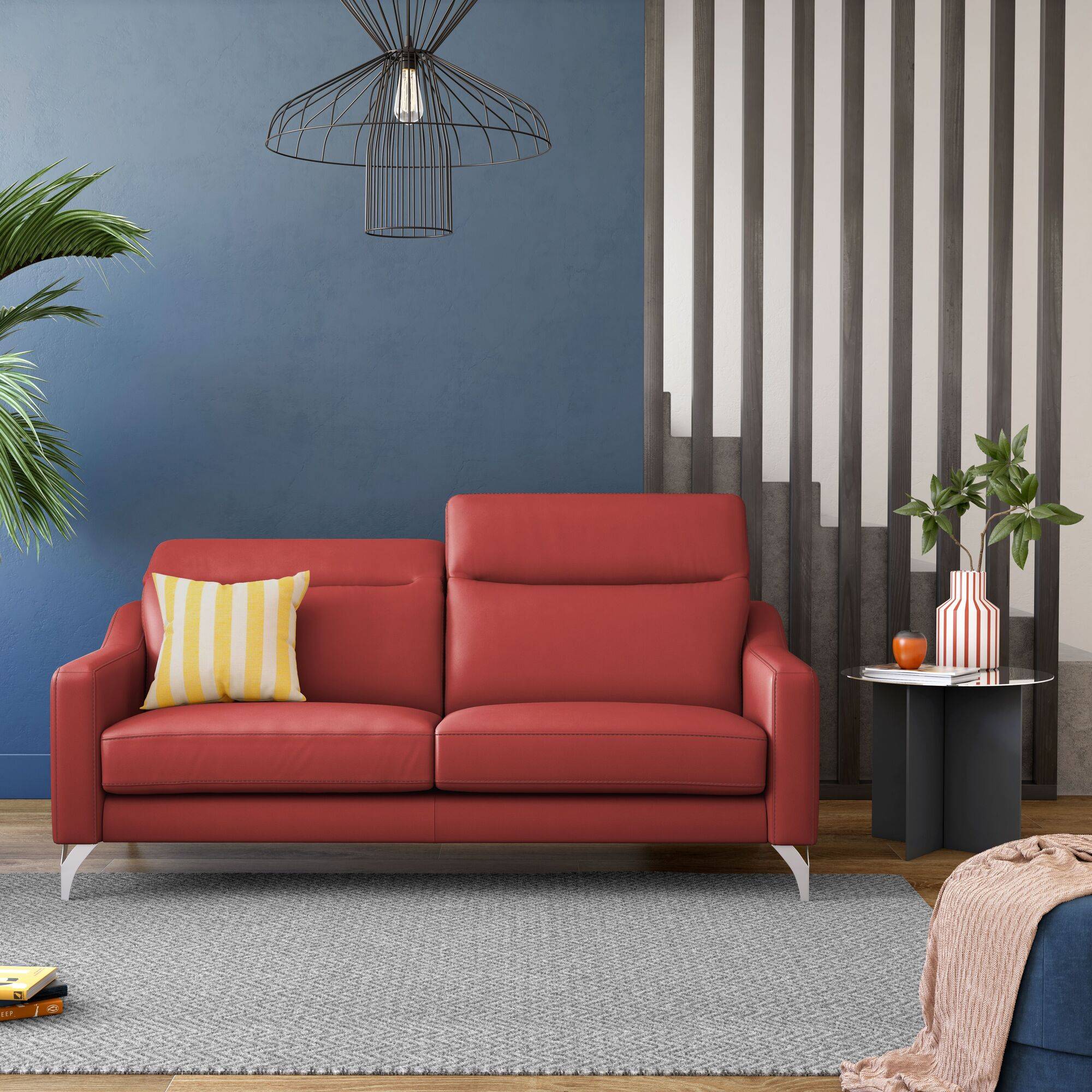 Canapé cuir têtières relevables Ben - Image 1