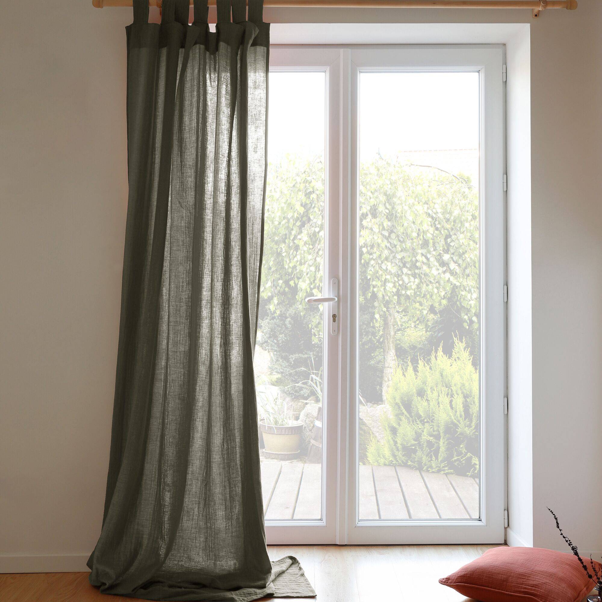 Rideau à pattes gaze de coton Cybelle CAMIF