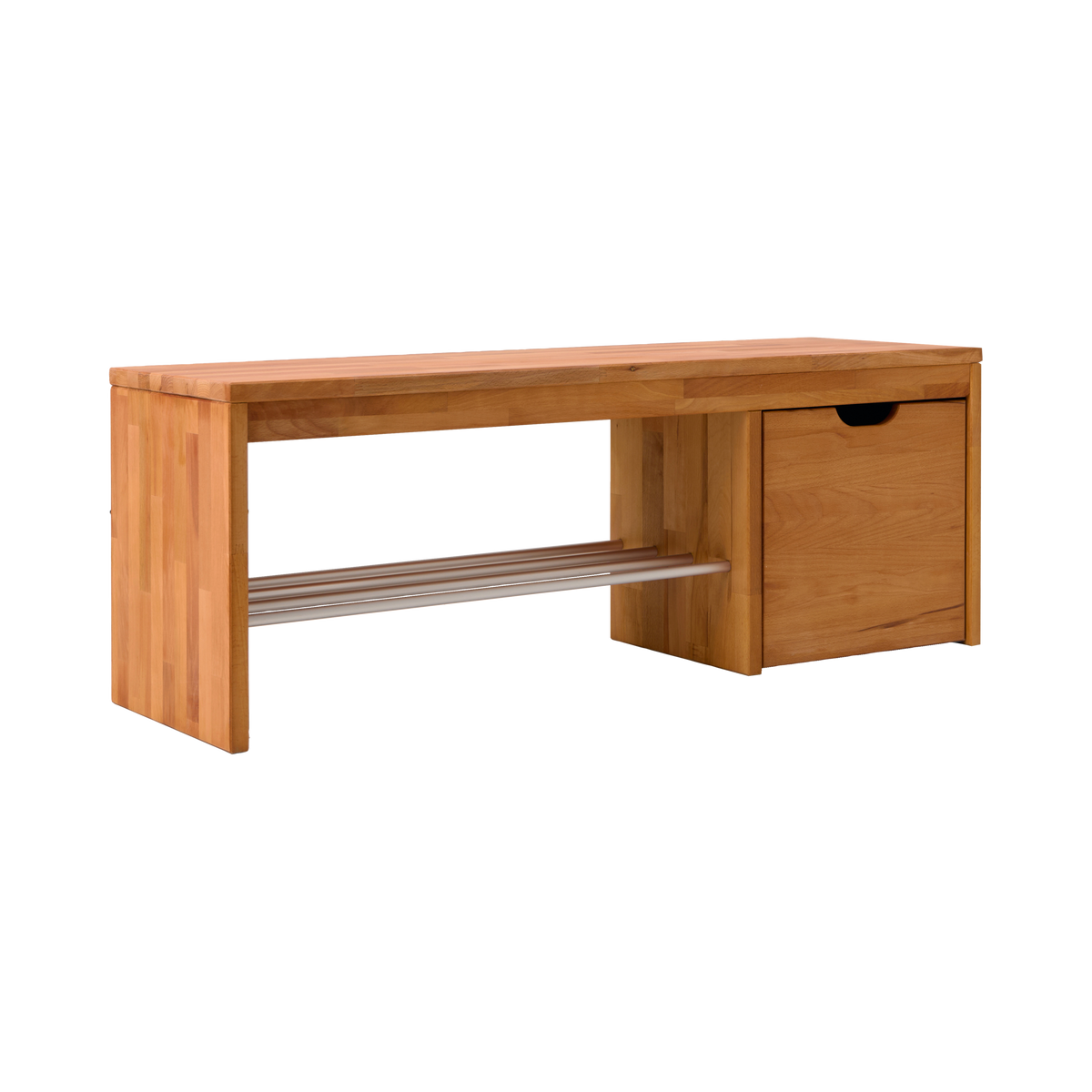 Banc à chaussures bois massif avec 1 cube de rangement Cyriel Banc à chaussures bois massif avec 1 cube de rangement Cyriel