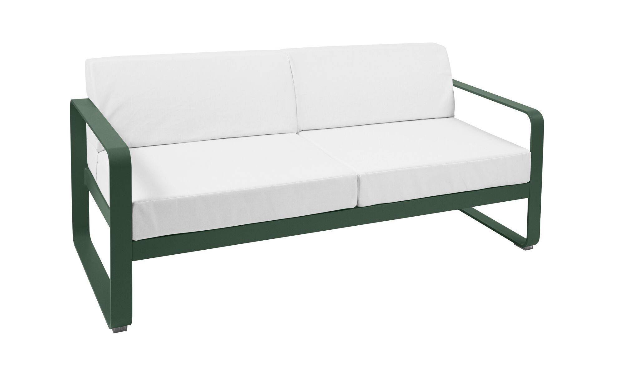 Canapé 2 Places Bellevie Blanc Grisé en Aluminium
