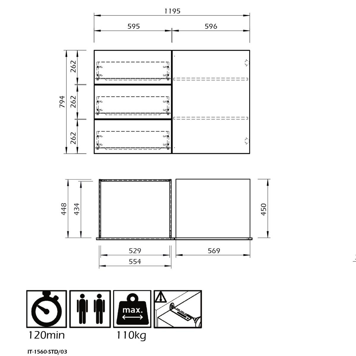 Buffet 2 portes 3 tiroirs Tilda Buffet 2 portes 3 tiroirs Tilda