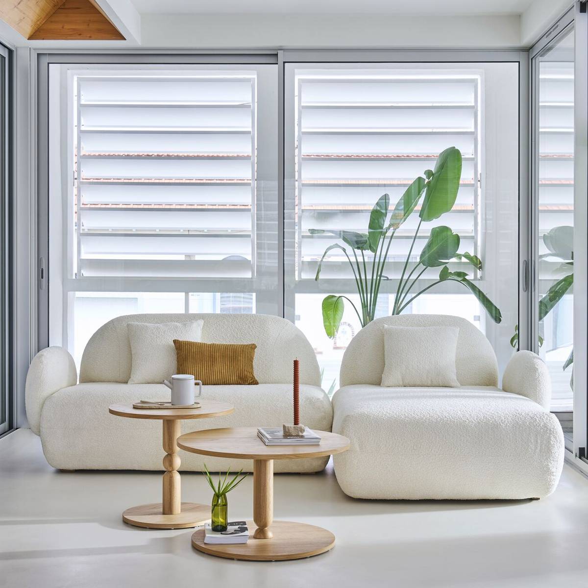 Canapé d'angle bouclette Oméga Canapé d'angle bouclette Oméga