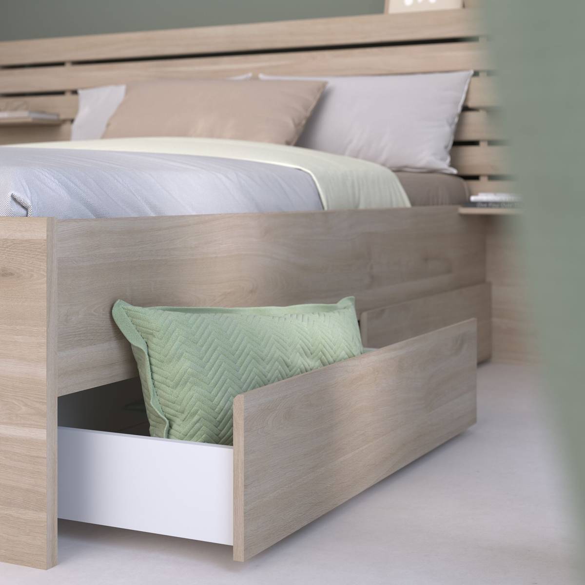 Lit avec tiroirs de rangement en option Palmyre Lit avec tiroirs de rangement en option Palmyre