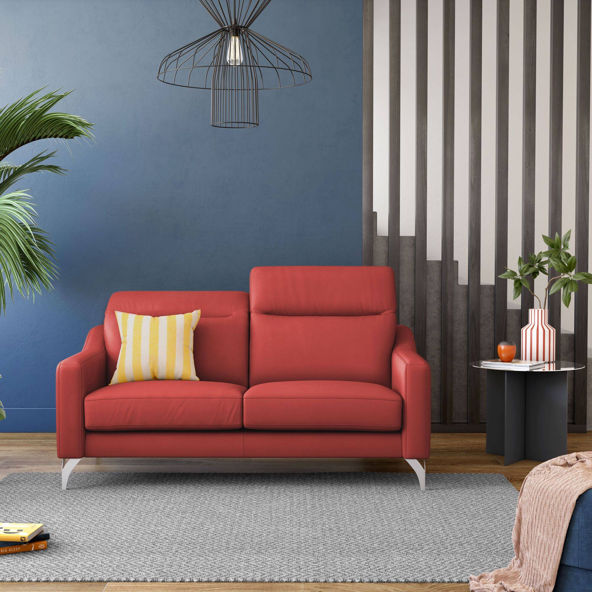 Canapé cuir têtières relevables Ben - Image 1