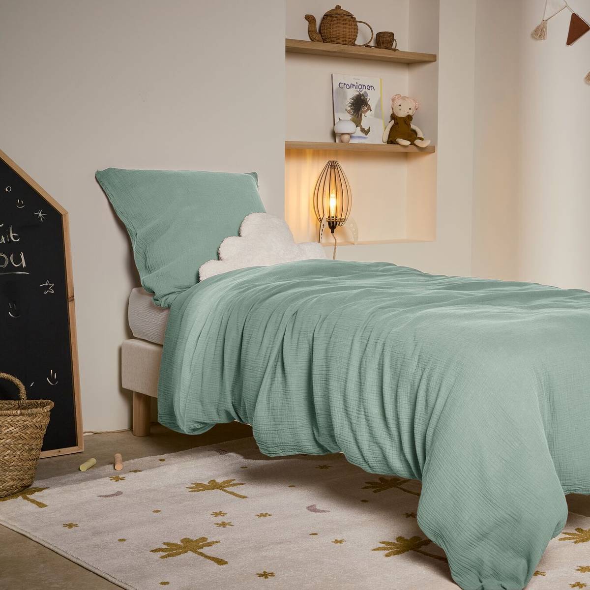 Parure de lit enfant gaze de coton bio Lou CAMIF Parure de lit enfant gaze de coton bio Lou CAMIF