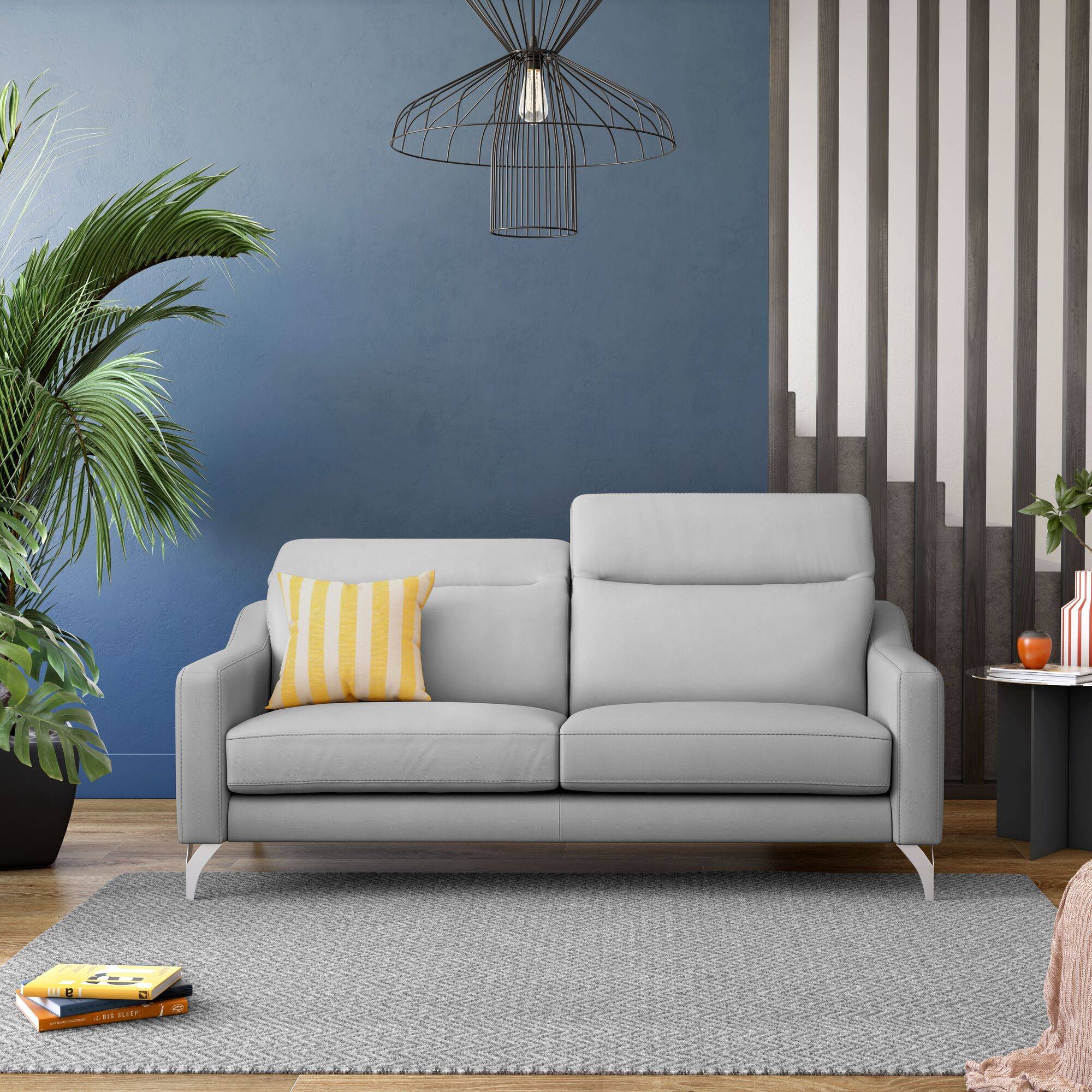 Canapé cuir têtières relevables Ben - Image 1