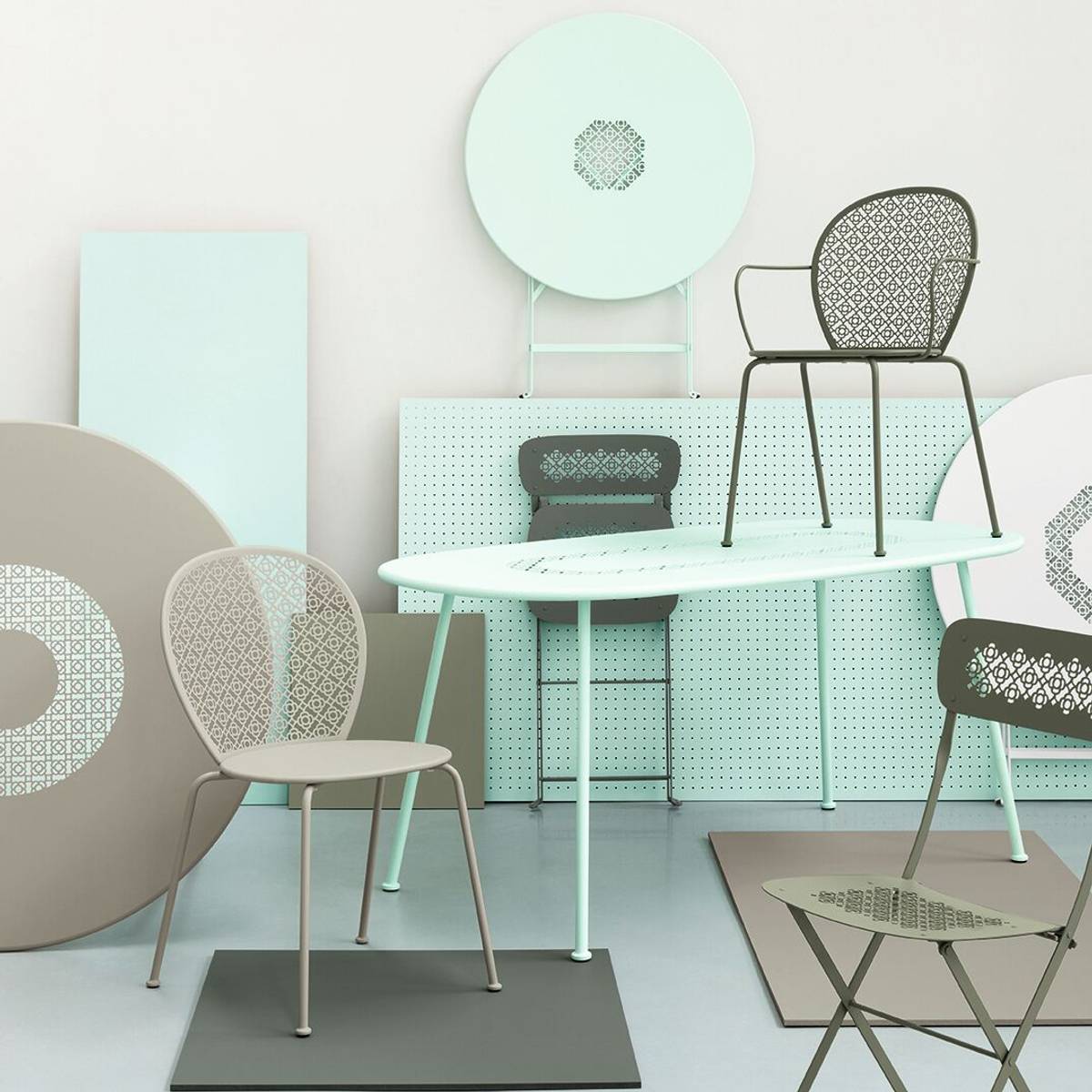Table Ovale 160 x 90 cm Lorette en Acier Table Ovale 160 x 90 cm Lorette en Acier