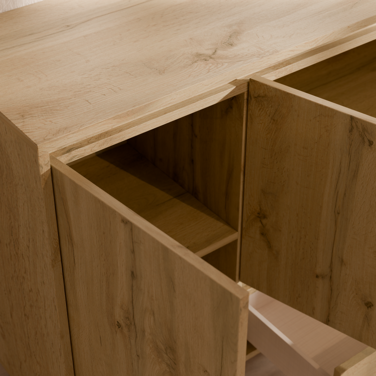 Buffet 4 portes 1 tiroir décor bois Gustavo Buffet 4 portes 1 tiroir décor bois Gustavo