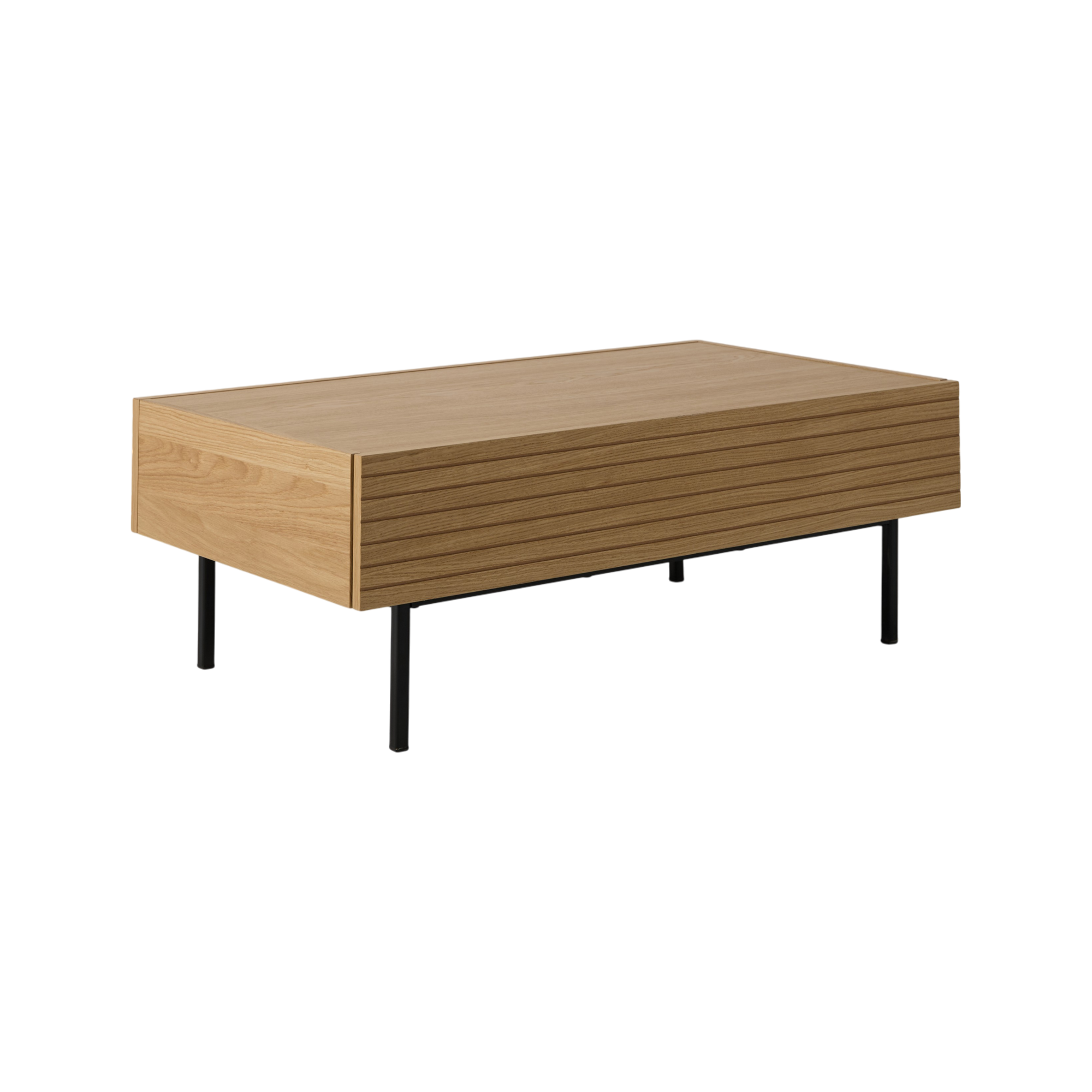 Table basse avec tiroir bois pieds métal  Alex CAMIF