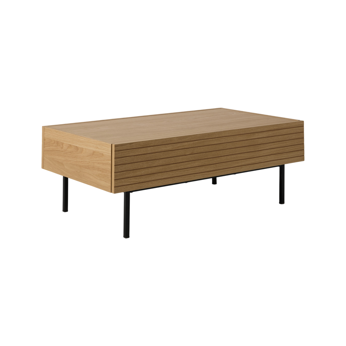 Table basse avec tiroir bois pieds métal Alex CAMIF Table basse avec tiroir bois pieds métal Alex CAMIF